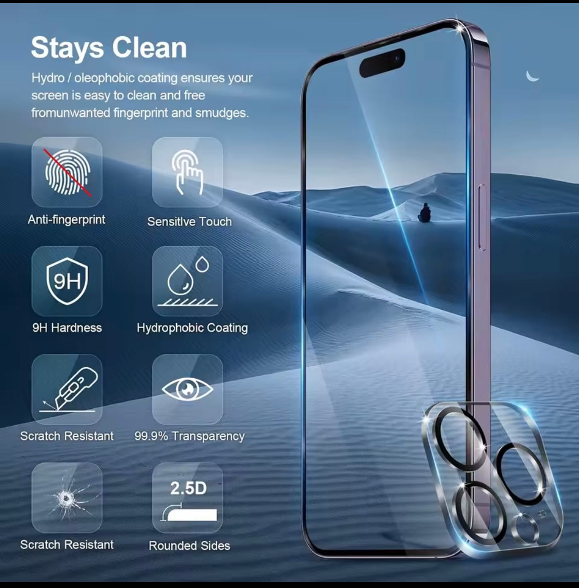 9H Tempered Glass Screen Protector – iPhone 11 to 17 pro max