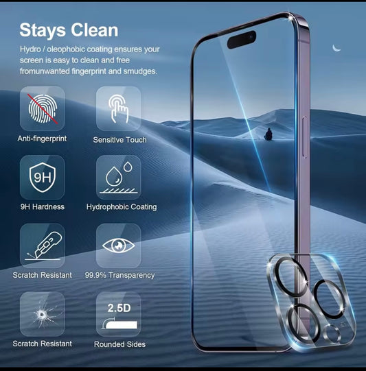 9H Tempered Glass Screen Protector – iPhone 11 to 17 pro max